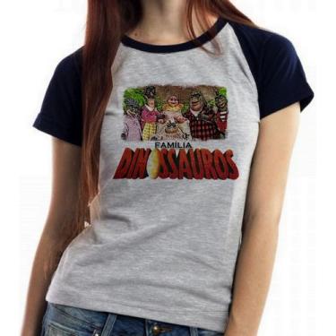 Imagem de Baby look blusa feminina ou Camiseta unissex Família Dinossauro  - Emp