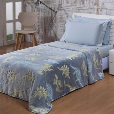 Imagem de Manta Infantil Solteiro Flannel Shine Dino Cobertor Soft - Andreza Enx