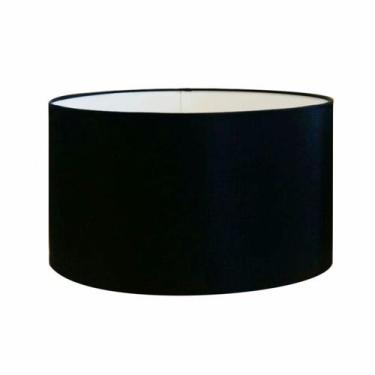 Imagem de Cúpula em tecido cilíndrica abajur luminária cp-4189 50x30cm preto - V