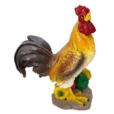 Imagem de Escultura Ornamento de Jardim Galo Pimentão P em Resina 20,5 cm - LZ D