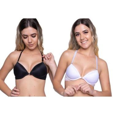 Imagem de Kit 2 Sutiã De Bojo Nadador Liso Abertura Frontal Casual Casual Básico