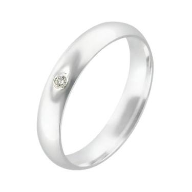 Imagem de Aliança Prata 950 Abaulada Anatômica 4mm 1 Zircônia - Erah Joias, 22