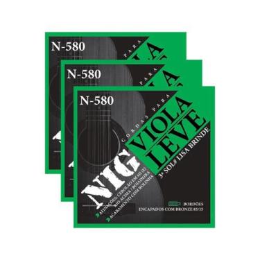 Imagem de Kit 3 Encordoamento Viola Leve Nig N580 85/15 PRN580L - Rouxinol