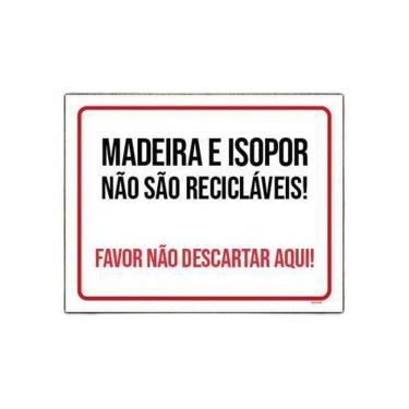 Imagem de Placa Madeira Isopor Não São Recicláveis 18x23cm 10un