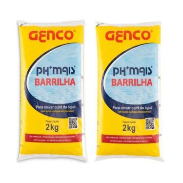 Imagem de Kit 2 Elevador PH Granulado + Barrilha 2kg Genco P/ Piscina