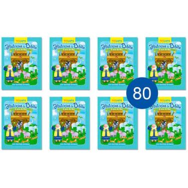 Imagem de Kit 80 Livrinhos Arca de Noé Lembrancinha de Festa Sacolinha Aniversár