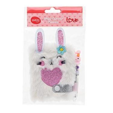 Imagem de Mini Caderno/Caderneta Chaveiro Coelho Branco Molin - DAC