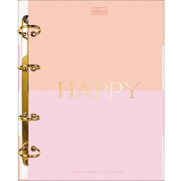 Imagem de Caderno Argolado Cartonado Colegial Happy 80 Folhas Com Divisórias Tilibra 2518