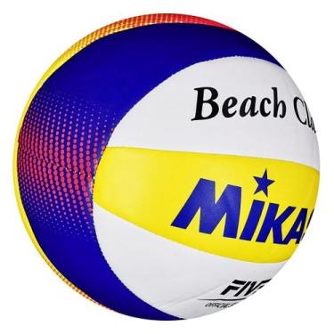 Imagem de Bola Volei De Praia Beach Classic Areia Mikasa Oficial C/ Nf, Branco, 