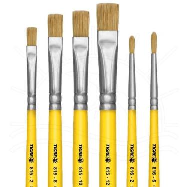 Imagem de Kit Pincéis para Pintura em Tecido Tigre 6234 - 6 unidades