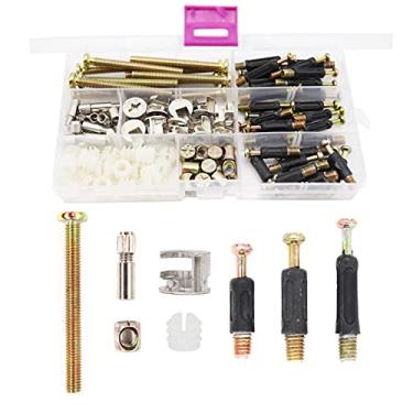 Imagem de binifiMux 90Pcs Crib Screws Móveis Cam Lock Conexão Parafusos Porcas Sortido Kit, Hex Socket Cap Parafusos/Cam Fitting/Dowel/Pré-Inserção para Armários Armários Cadeiras Tábuas Cabeceiras