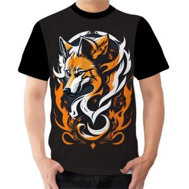 Imagem de Camiseta Camisa Ads  Silhueta Animal Lobo e Raposa 2 - Fabriqueta, M