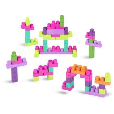 Imagem de Brinquedo para Montar Super Caixa Divertida Rosa 90 Peças - Dismat