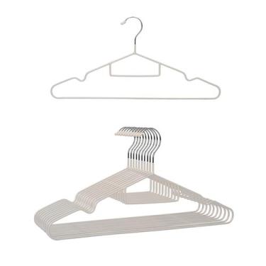 Imagem de Kit 100 Cabides Cinza Metal Emborrachado PVC Antideslizante - Organiza