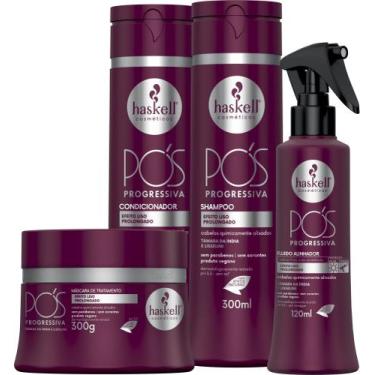 Imagem de Kit Pós Progressiva Haskell Efeito Liso Prolongado 4produtos