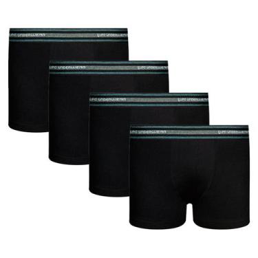 Imagem de Kit 4 Cueca Boxer Box Lupo Infantil Kids Algodão Original, Preto, M