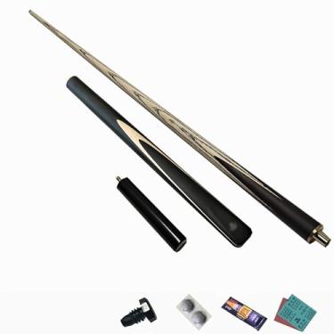 Imagem de Taco de sinuca de madeira de freixo de 147 cm, taco de sinuca, taco de sinuca profissional para esportes de mesa de sinuca, bar de bilhar de madeira (G taco de sinuca + acessórios, 10 mm)