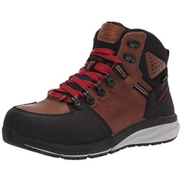 Imagem de KEEN Utility Tênis masculino Red Hook de altura média bico composto impermeável para trabalho em armazém, Tabaco/Preto, 15 Wide