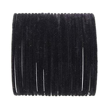 Imagem de Efulgenz Conjunto de pulseiras indianas Bollywood simples de metal veludo, bijuterias para mulheres e meninas, 2-2, Metal