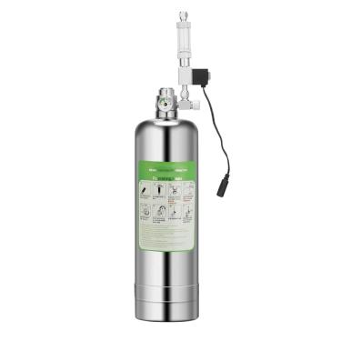 Imagem de Domary Kit de sistema de gerador de CO2 para aquário duplo 5L Sistema de gerador de cilindro de aço inoxidável CO2 com válvula solenóide Difusor de bolhas Kit de reator de dióxido de carbono