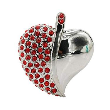 Imagem de Pen Drive USB em formato de coração de cristal vermelho de 32 GB PenDrive USB Flash Pen Drive Flash Drive USB Stick 2.0 USB Drive USB Flash Card U Disk