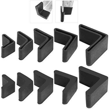Imagem de Almofadas de borracha Hilitchi pretas em forma de L para móveis com ângulo para pés de ferro, Assorted-40PCS
