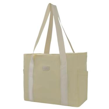 Imagem de NGIL Bolsa de ioga, bolsa de ginástica, bolsa de enfermeira de trabalho para mulheres, bolsa de computador para laptop, bolsa de ombro de viagem para mulheres, Marfim, Large