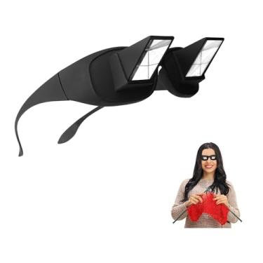 Imagem de UXIETIN Óculos de crochê horizontais de alta definição preguiçosos prisma periscópio olhando para baixo para crochê ler e assistir TV para idosos ou adolescentes