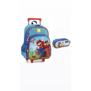Imagem de Kit Mochila De Roda + Estojo - Super Mário Brós - Luxcel