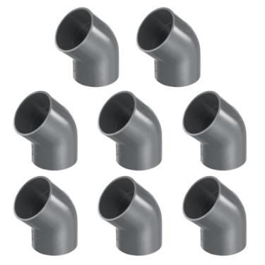 Imagem de HARFINGTON 4 peças de encaixes de tubulação de cotovelo de 45 graus 2 1/5.1 cm 2 vias PVC grau móveis conectores canto ângulo cotovelo saída lateral para esgoto encanamento tubo de drenagem