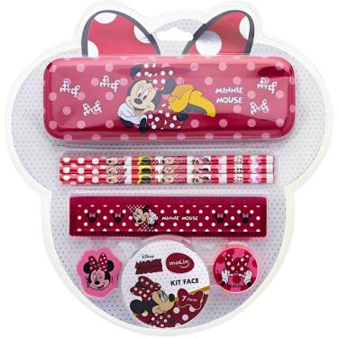 Imagem de Kit Escolar Minnie com Estojo Metálico 7 peças Molin