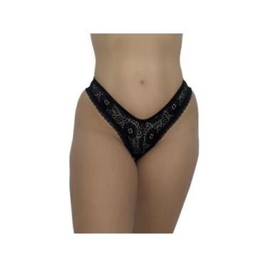 Imagem de Calça Tanga Tangão Renda e Microfibra Rosset - Kape Lingerie, Preto, X