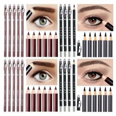 Imagem de Lápis Universal com Apontador Vivai, 6 lapis Preto+6 lapis Marrom