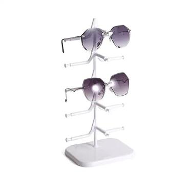 Imagem de LICONG-2020 Suporte de exibição de óculos multicamadas suporte de óculos óptico suporte de óculos loja expositor balcão ornamentos adereços de exibição caixa de exibição de óculos (branco)