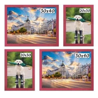 Imagem de Kit 4 Porta Retratos Painel Parede Rosa - Santamaria Molduras