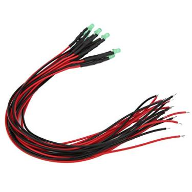 Imagem de 100pcs LED PRE Com Fio Diodo Emissor de Luz 12V Cabeça Redonda Alto Brilho Em Contas de Linha 3mm 20cm Green Ditl Off Emerald Light (Cabelo verde verde)