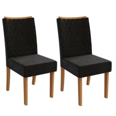 Imagem de Conjunto 2 Cadeiras Kappesberg 2CAD129CN-A038 Estofadas 101x46x63cm