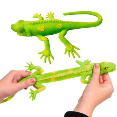 Imagem de Boneco Elástico Que Estica Répteis Divertido Jacaré Iguana - Dm Toys, 