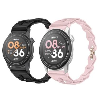 Imagem de Compatível com pulseiras COROS PACE 3, pulseiras de substituição de silicone elástico de 20 mm e 22 mm, compatíveis com smartwatch COROS PACE 3/APEX 2 Pro/APEX 46 mm/APEX 2/PACE 2/APEX 42 mm (pacote