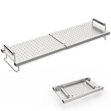 Imagem de BMMXBI Rack de aquecimento ajustável para churrasqueira Blackstone 43,5 cm, 22, 91 cm, suporte de aquecimento para acessórios de chapa Blackstone, Rack de aquecimento universal para Weber Charbrail