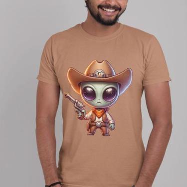 Imagem de Camiseta Masculina 100 Algodão Premium Estampa Cartoon Alien Xerife Gu
