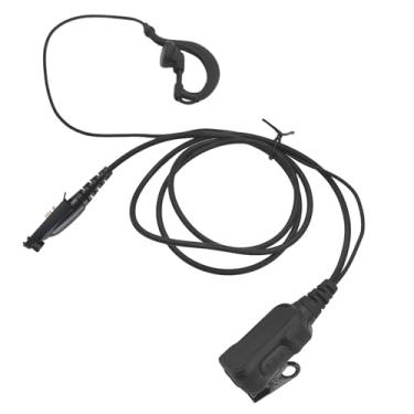 Imagem de HELETUL Fone de ouvido em forma de G com microfone de rádio de 6 pinos, fone de ouvido, microfone walkie talkie, fone de ouvido de vigilância para Motorola Retevis Ailunce hd1 rt29 nr30 ex500 ex600