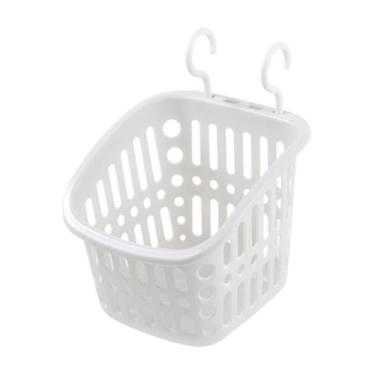 Imagem de Ｂｅｓｇａ Cesto suspenso para o banheiro do chuveiro porco de banheiro, leve, economia de espaço pequeno com cesta de armazenamento de gancho para dormitório, Cinzento/Branco