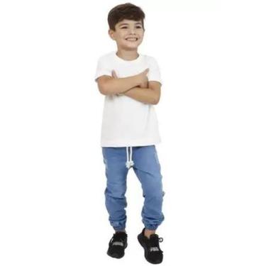 Imagem de Calça Jogger infantil Jeans e Sarja Com Elástico e Punho - Volgue, Jea