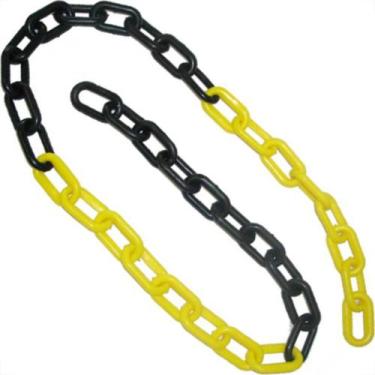 Imagem de Corrente Pvc 08Mm C/10Mt Amarelo/Preto Metasul