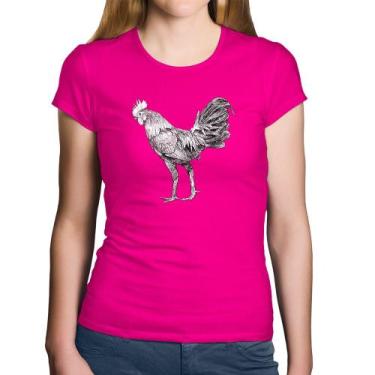 Imagem de Baby Look Algodão Galo Desenho - Foca na Moda, Rosa, M