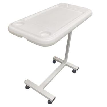 Imagem de Mesa Refeição Hospitalar Plástico Leito Ajustável Rodinha - Supra Stee