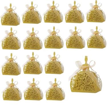 Imagem de QRZLP 50 caixas de lembrancinhas de casamento, 6,3 x 4,1 x 8 cm, pequenas caixas de presente para convidados, mini caixas de doces com fita para eventos, chá de panela, aniversário, Natal, azul