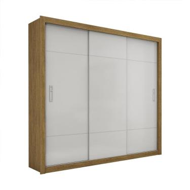 Imagem de Guarda Roupa Roupeiro Lotse 3 Portas De Correr 4 Gavetas Carioca Cinamomo Off White