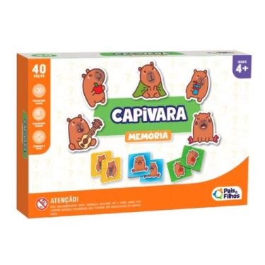 Imagem de Jogo da Memória Capivara 40 Peças Infantil Desenvolvimento Raciocínio 
